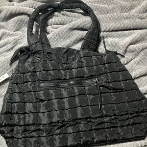 Katydid Black Quilted Tote Bag